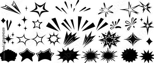 Collection of Hand-Drawn Starburst & Sparkles: Design Elements