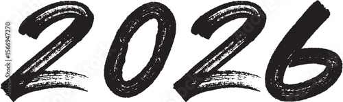 Happy New Year 2026 - hand drawn, best style, vector