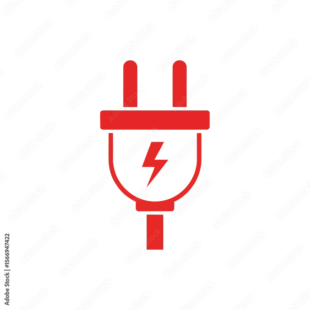 Red Power Plug Icon Electrical Energy Symbol, Vector Illustration, EPS Format Red Power Plug Icon Electrical Energy Symbol, Vector Illustration, EPS Format