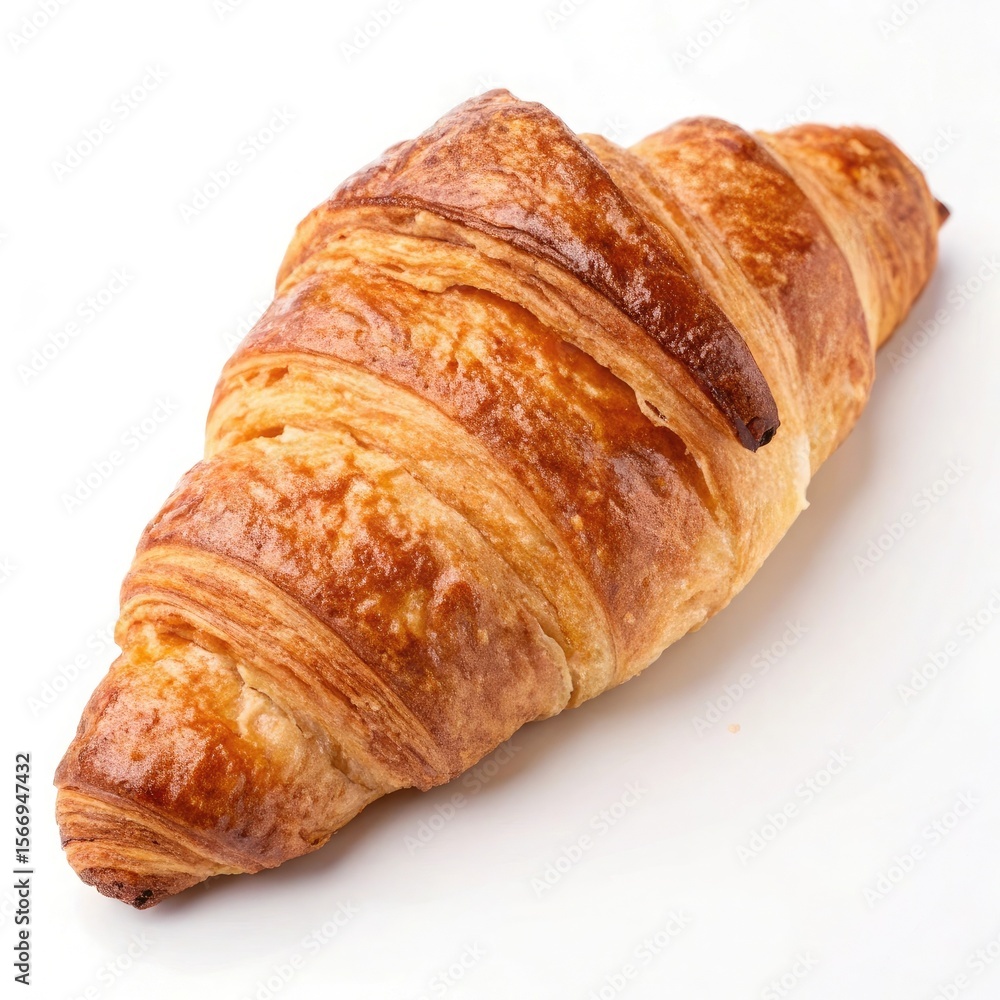 Golden croissant isolated on white background Golden croissant isolated on white background