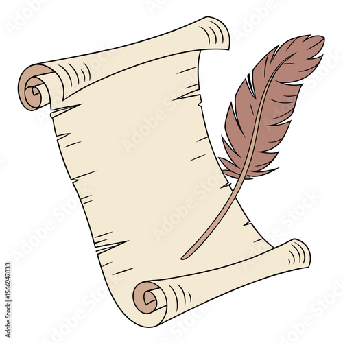old paper and feather