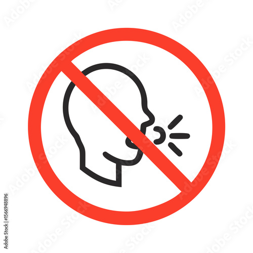 No talking icon vector SVG without background