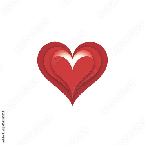 Red Heart Sticker PNG Isolated on Transparent Background 