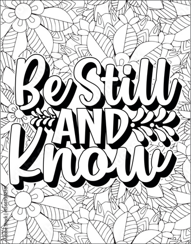 Bible Verse Quote Coloring Page for Adults. Christian Quote Coloring Page