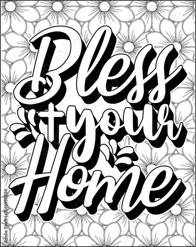 Bible Verse Quote Coloring Page for Adults. Christian Quote Coloring Page