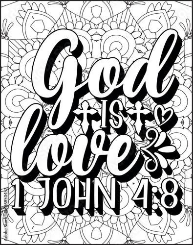 Bible Verse Quote Coloring Page for Adults. Christian Quote Coloring Page