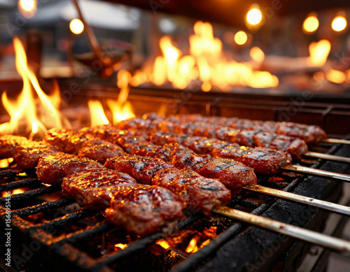 shish kebab on the grill