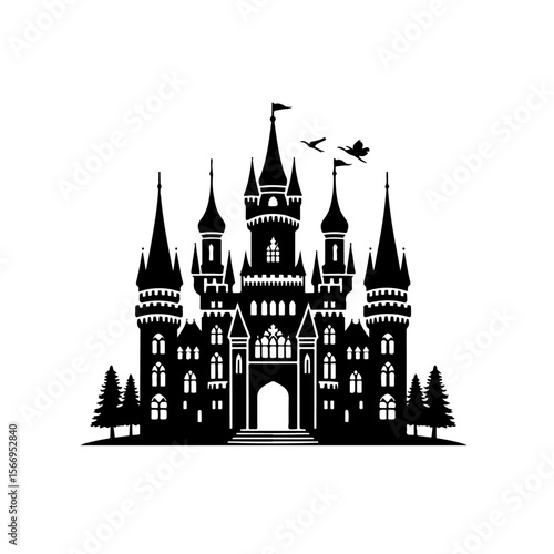 castle silhouette , castle vector