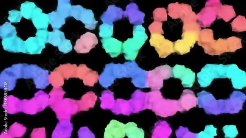 Wallpaper Mural Colorful Abstract Animation of Geometric Shapes Forming a Decorative Pattern on Black Torontodigital.ca