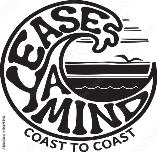 Ease Ya Mind-Coast to Coast- silhouette vector illustration