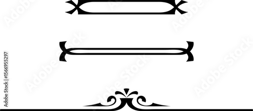 black and white set of delimiters for text, dividers	

