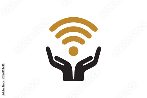 Wi fi symbol icon silhouette on white background .