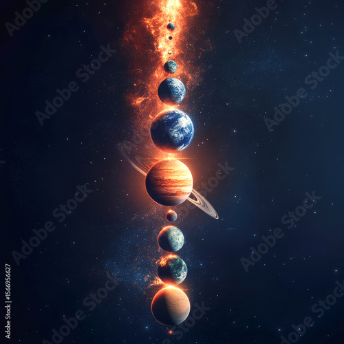 alignment of planets Venus, Mars, Jupiter, Saturn, Neptune, Uranus, and Mercury