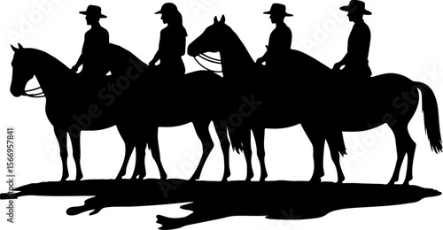 horses, riders, equestrian mountain city vector bundle