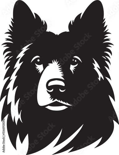 Eskimo Dog Vector silhouette 