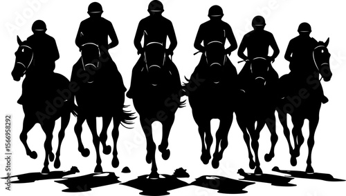 Horse Racing Jockeys Silhouette vector bundle