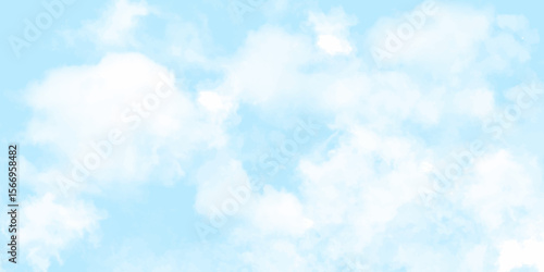 blue sky with white cloud background The clouds should have a painterly or watercolor effect