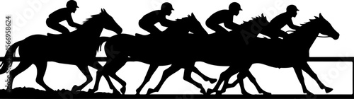 Horse Racing  Action Finish Line Silhouette vector bundle