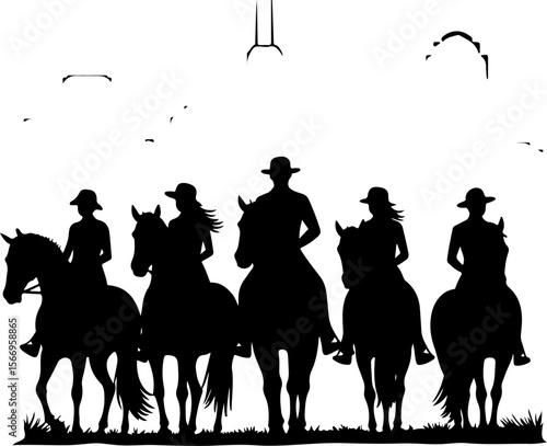 Horse Racing  Action Finish Line Silhouette vector bundle