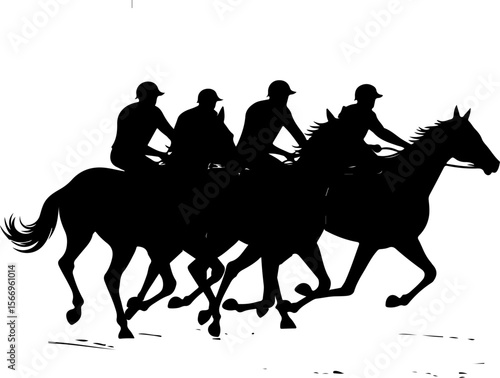 horses, riders, equestrian mountain city vector bundle