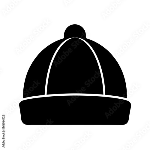 beanie hat icon silhouette on white background (2).svg