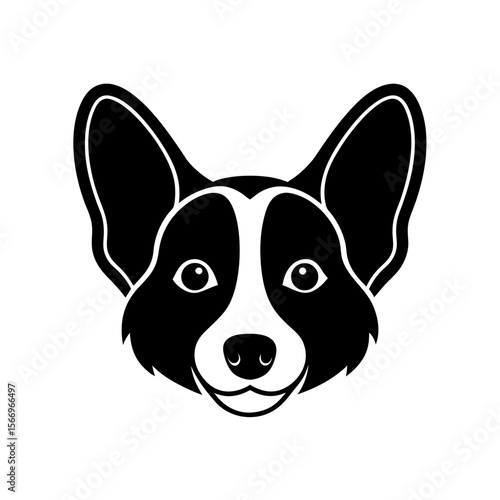 corgi head icon silhouette on white background (2).svg