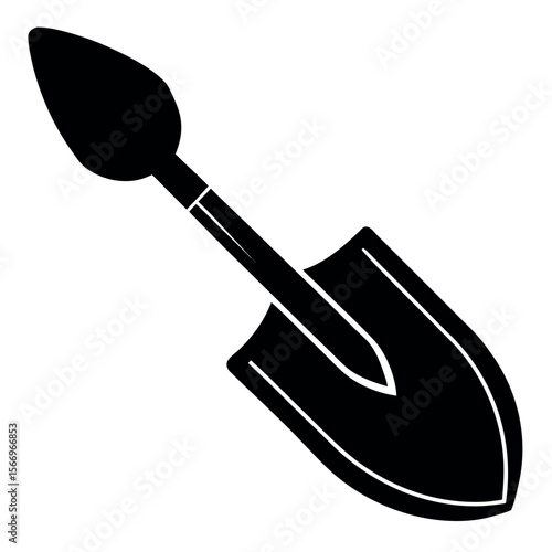 Simple Garden Trowel – Gardening Icon – Clean Line Vector Illustration for Landscaping Graphics, Planting Tools, Spring DIY Projects, Outdoor Designs, and Minimal Nature-Themed Visuals

