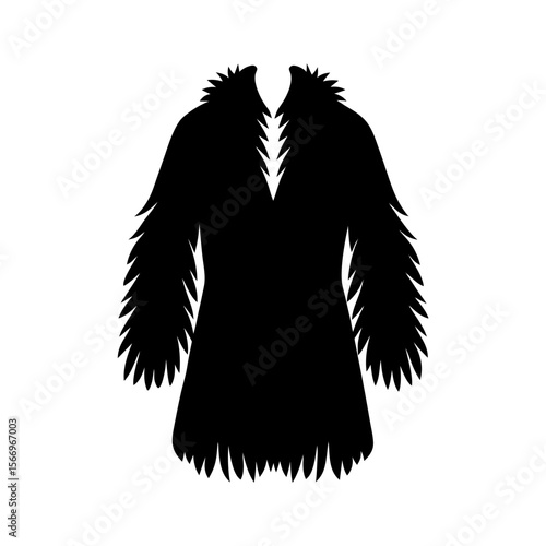 fur coat icon silhouette on white background.svg