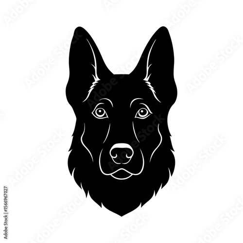 german shepherd head icon silhouette on white back (1).svg