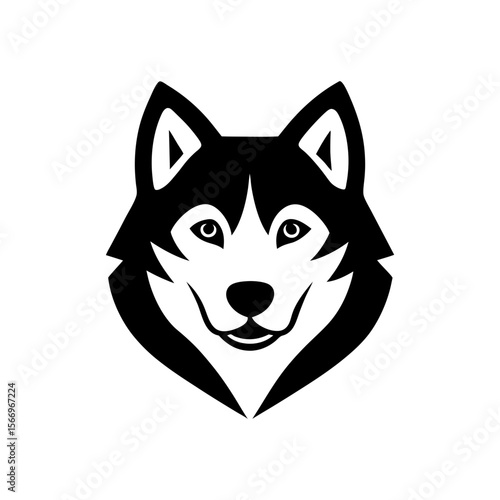 husky head icon silhouette on white background (1).svg