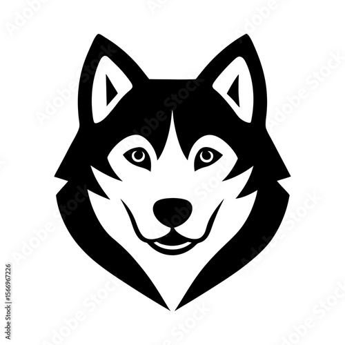 husky head icon silhouette on white background (2).svg