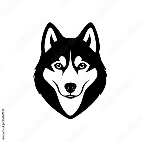 husky head icon silhouette on white background (3).svg