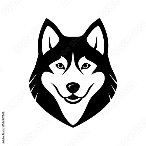 husky head icon silhouette on white background.svg