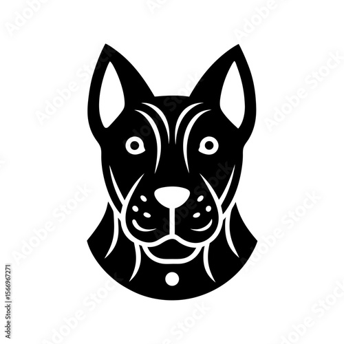 japanese style lucky dog head icon silhouette on w (2).svg