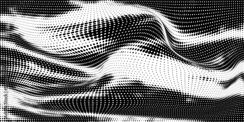 Abstract wave halftone black and white. Monochrome texture for printing on badges, posters, and business cards. eps10. modern. vctor illustration