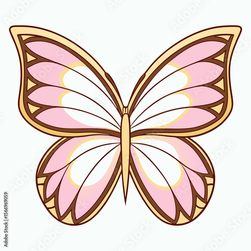 Realistic butterfly with symmetrical vibrant wings