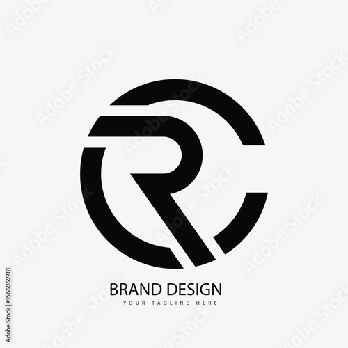 letter Cr or Rc circle shape initial monogram logo