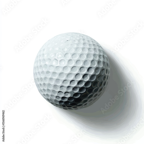 golf ball isolated in White Background, golf ball vector, Flat lay vector illustration