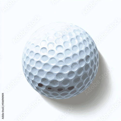 golf ball isolated in White Background, golf ball vector, Flat lay vector illustration