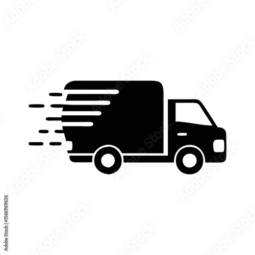 Delivery truck in motion representing fast shipping and logistics services