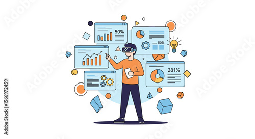 Visualizing business growth and data analysis through immersive virtual reality experiences