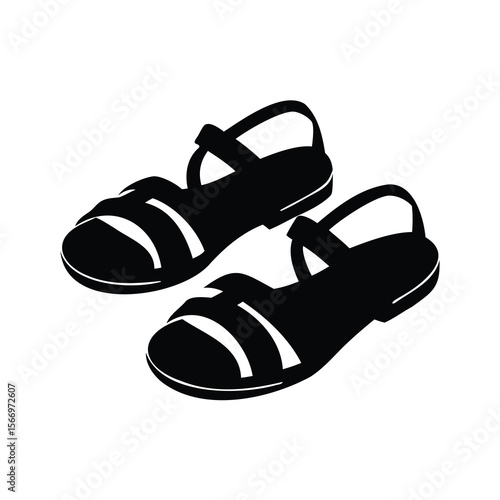 A stylish pair of black sandals with straps, perfect for summer wear