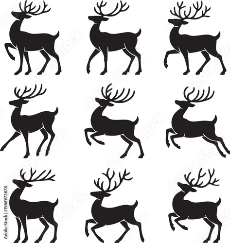 deer silhoutte vector illustration