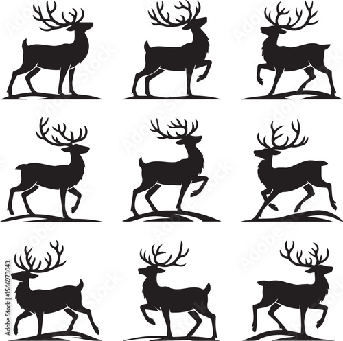deer silhoutte vector illustration