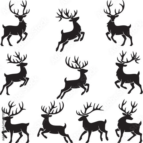deer silhoutte vector illustration