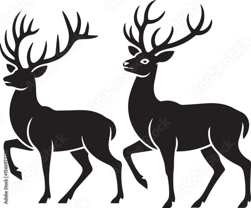 deer silhoutte vector illustration