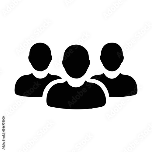 Three faceless people standing shoulder to shoulder symbolizing a team effort