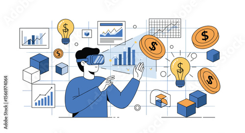Virtual reality technology for financial data analysis and investment strategies