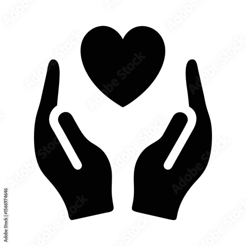 Heart held with care in hands shows love and support metaphor