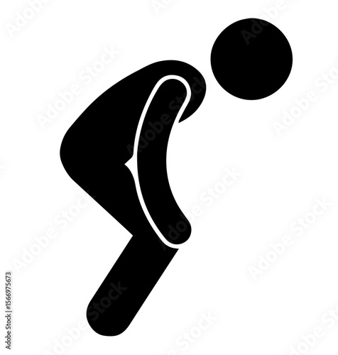 Exhausted person bending forward. fatigue, burnout, physical exhaustion, mental stress, energy depletion, health awareness, emotional state indicators, and workplace wellness.